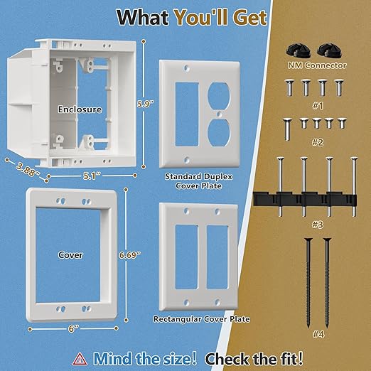 TVBU505-1 Recessed Outlet Box, Recessed Electrical Box - Image 4