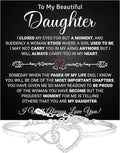 Daughter Infinity Heart Bracelet, Daughter Jewelry Gift From Mom or Dad with Message Card and Box Meaning