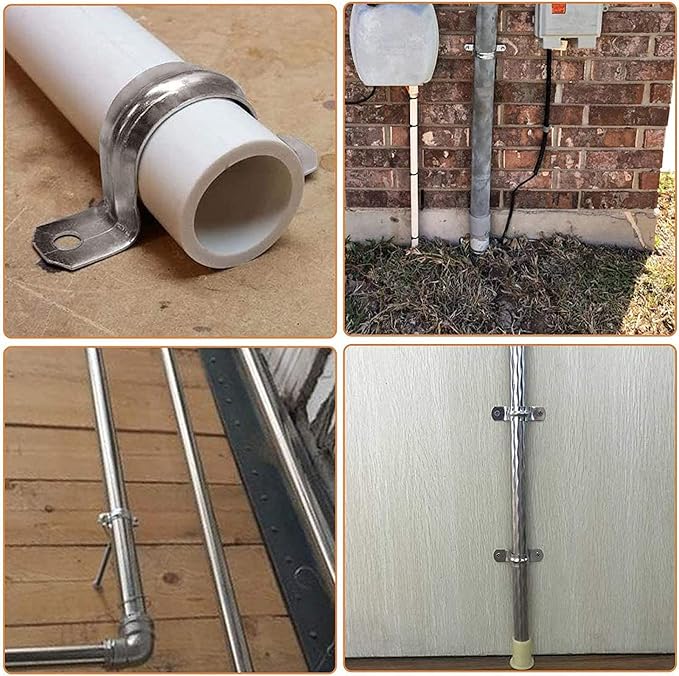 12 Pcs 2.5inch Rigid Pipe Strap, Two Hole Stainless Steel Strap U Bracket - Image 9