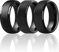 ThunderFit Silicone Rings for Men - 7 Rings / 4 Rings / 1 Ring Step Edge Rubber Wedding Bands 10mm Wide - 2.5mm Thick