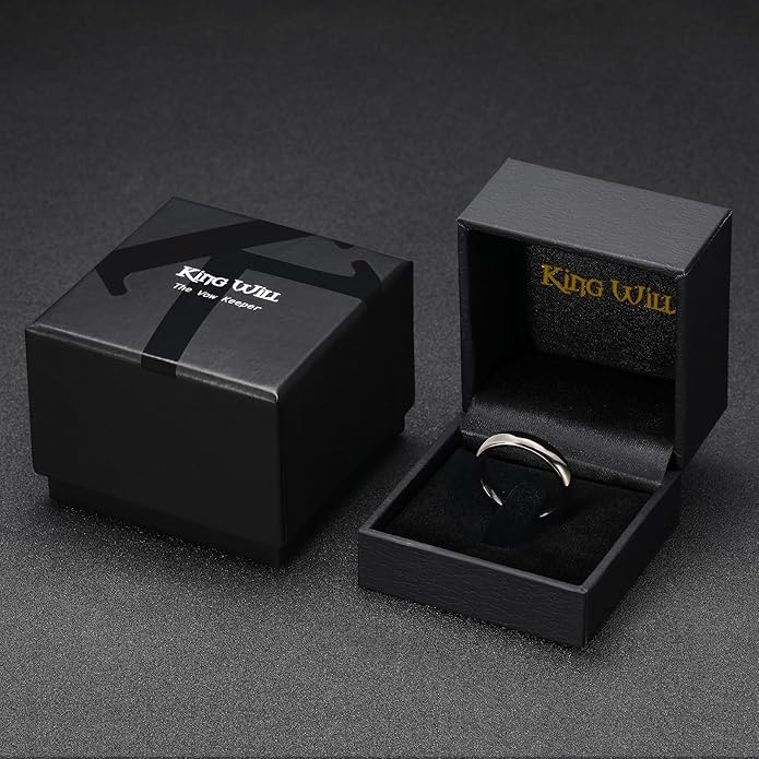 King Will Tungsten Carbide Wedding Band for Men Women Promise Rings for Couples Domed High Polish