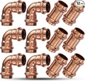 Copper Press Fittings 3/4 inch Kit w/ 6pk 3/4" Copper Coupling&6pk 90 Elbow | by JIANBENKJ