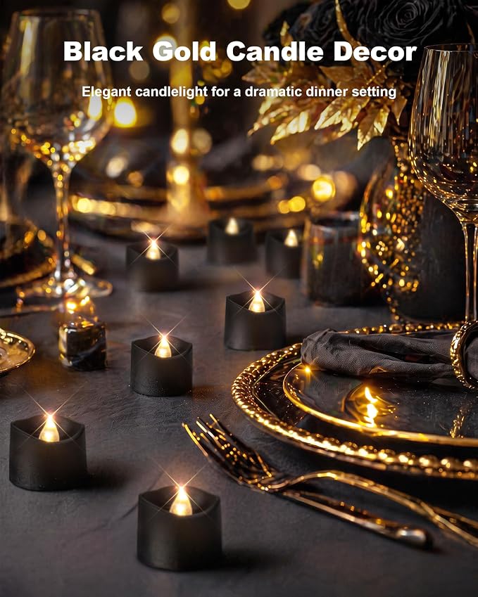 Homemory 50-Pack Black Flameless Battery Tea Light Candles, 200+ Hours | - Image 6