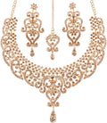 Touchstone Indian jewelry set for women bollywood gold jewellery wedding outfits necklace sets earrings bridal maang tikka fancy costume girls big desi accessories rhinestone in gold or silver tone
