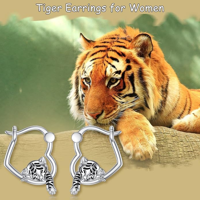 Hypoallergenic Earrings Rabbit Tiger Teddy Koala Puppy Panther Peacock Earrings Sterling Silver Animal Hug Hoop Earrings Jewelry Mothers Day Graduation Birthday Gifts for Women