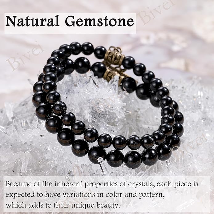 Bivei Natural Semi Precious Gemstone beads bracelet for women - Life Tree and Leaf Charm Energy Reiki Crystal Stretch Bracelets