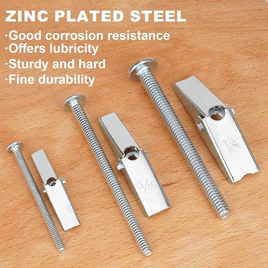 50 Pcs 1/8 Inch Heavy Duty Metal Drywall Anchors Kit | Toggle Bolts and Wing - Image 6