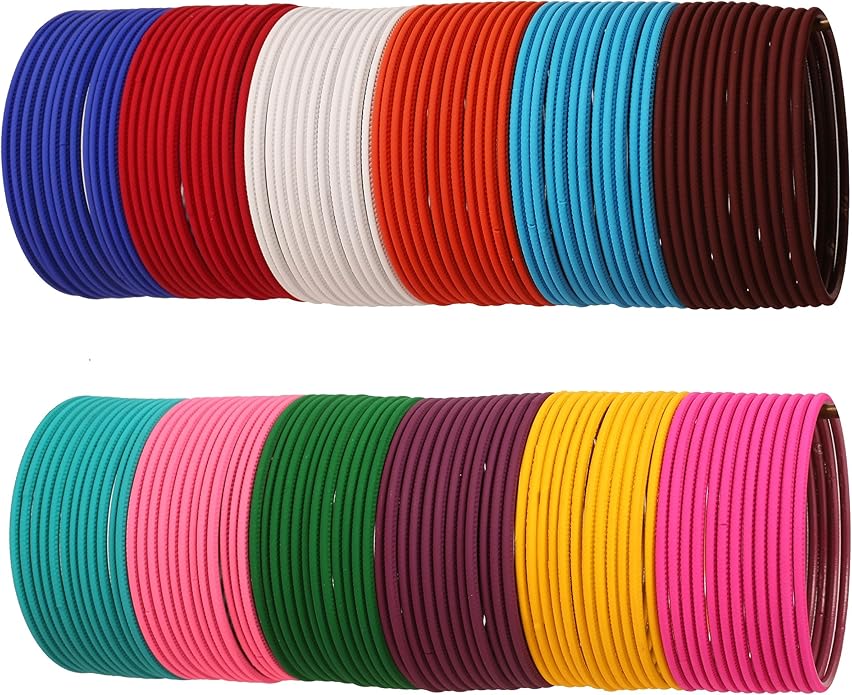 Touchstone indian bangles bracelets for women colorful churiyan set return gifts jewelry chudiya bulk pack bollywood metal bangle sets 12 textured vintage colors. Set of 144