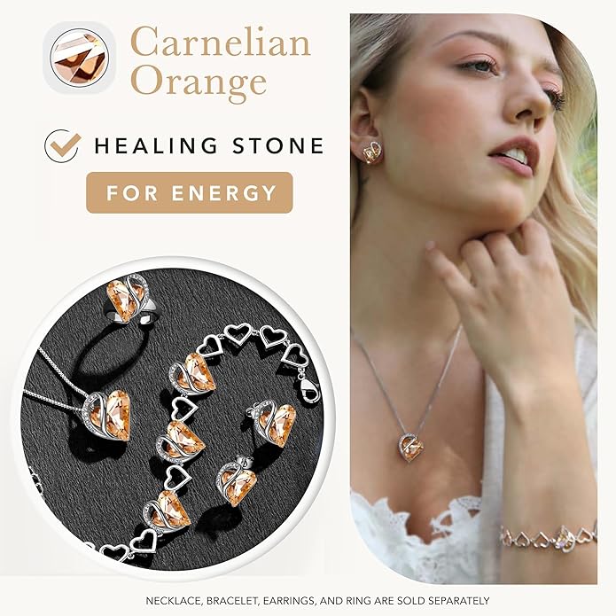Leafael Infinity love Heart Birthstone Stud Earrings for Women, Valentine's Day Gifts for Mom, Wife, and Her, Silver Plated Birthday Jewelry