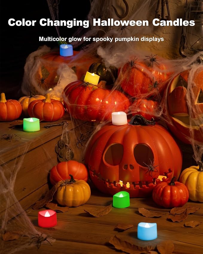 Homemory Multi Color Changing Tea Lights Battery Operated, 7-Color Changing LED - Image 3