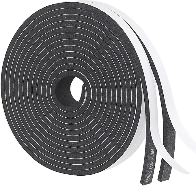 Storystore Self Adhesive Foam Weather Stripping, 1/2"x 1/2"x 26FT Door Seal | by Storystore