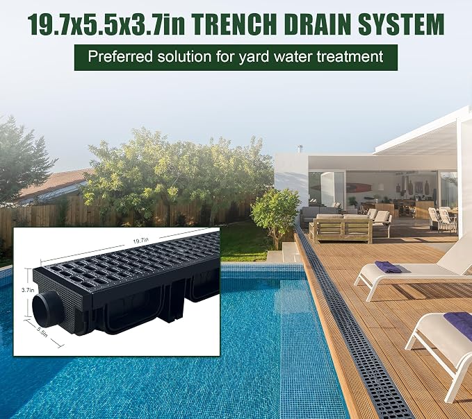 6 Pack 19.7x5.5x3.7 in. A15 Channel Drain - Image 3