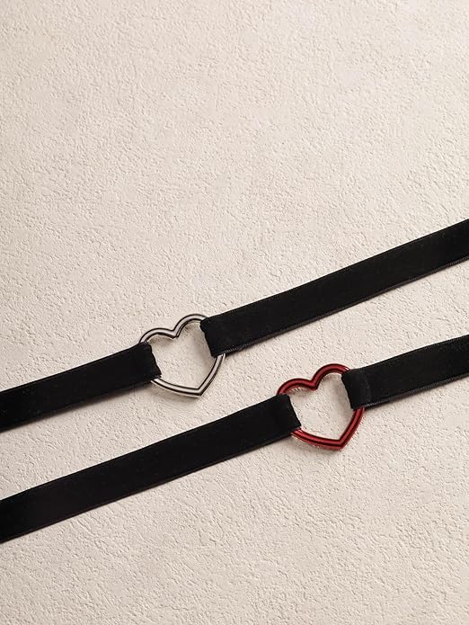 Sacina Black Velvet Heart Choker Necklace, Black Choker, Gothic Goth Vintage Necklace, Valentine Gift, Christmas Jewelry Gift For Women