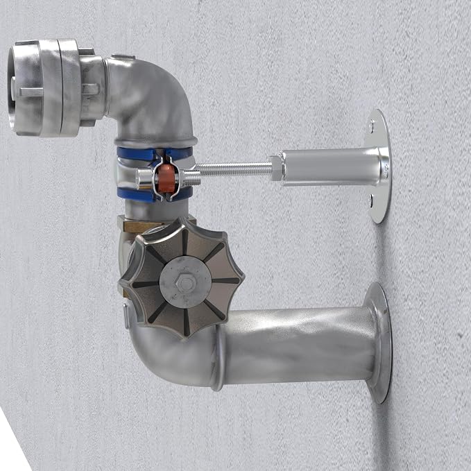 4PCS 304 Stainless Steel Wall & Ceiling Mount Adjustable Pipe Supports - Image 6