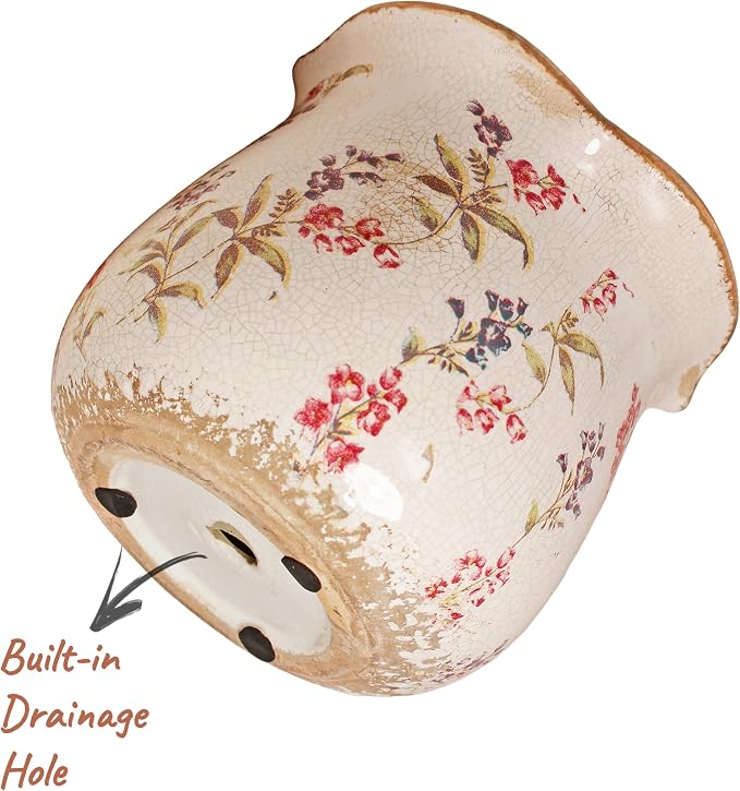 6.11" French Farmhouse Ceramic Flower Pot - Image 4