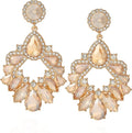 Fashion Rhinestone Statement Drop Dangle Earrings Large Colorful Crystal Chandelier Earrings for Women Bridal Wedding Party Prom