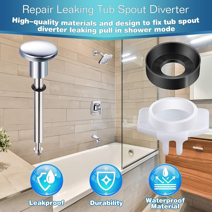 Enhon 2 Set Tub Spout Diverter Repair Kit | Includes 2 x Diverter Valve Stems - Image 6