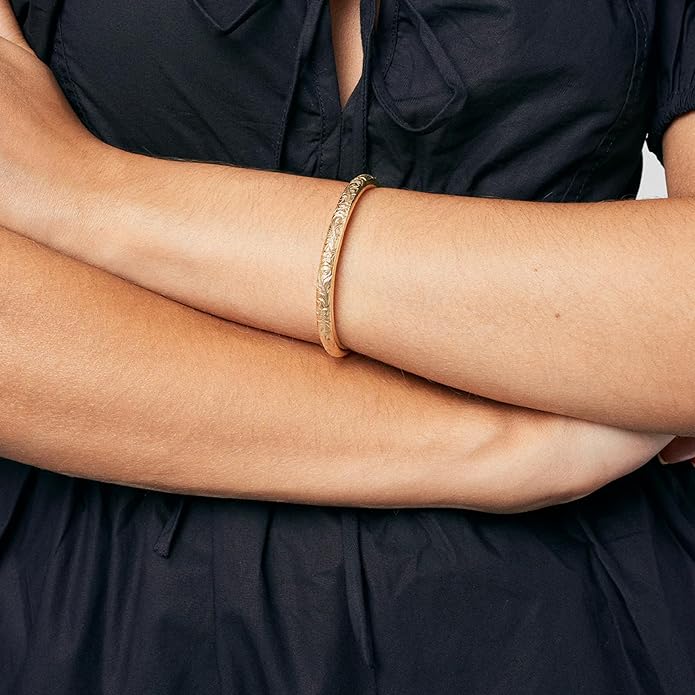 Hey Harper Gold Cuff Bracelet - Bangle Trendy Chunky Non Tarnish Gold Cute Stackable Waterproof Bracelet - Gift for Women - Simple Minimalist Unique Statement Jewelry
