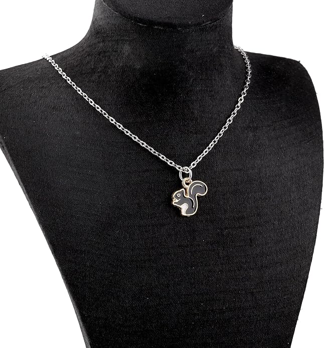 WUSUANED Funny Squirrel Necklace Cartoon Inspired Jewelry Squirrels Gifts Animal Lover Gift