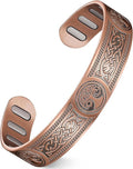 Feraco Copper Bracelet for Men, 5X Ultra Strength Magnetic Cuff Bangle with 5000 Gauss Neodymium Magnets, 99.99% Pure Copper Jewelry Gift, Adjustable