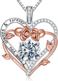 MOOSEA Valentines Day Gifts for Wife Mom - S925 Sterling Silver 1-3 ct D Color VVS1 Clarity Moissanite Necklace, Anniversary Birthday Gift for Her