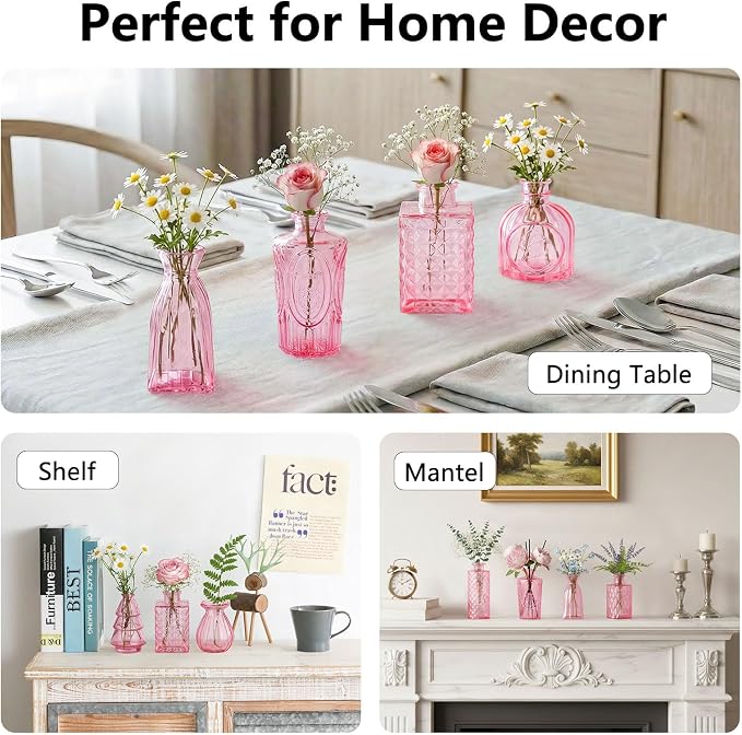 12 Pack Glass Bud Vases Mini Flower Vase Small Vintage Vases - Image 5