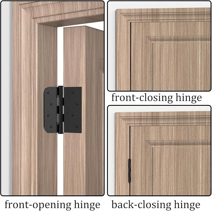 Stainless Steel Door Hinges, 4x4 Inch Matte Black Ball Bearing, Heavy Duty - Image 7