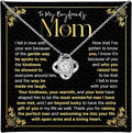 To My Boyfriend's Mom Love Knot Necklace, Elegant Jewelry Gift From Girlfriend, Meaningful Mothers Day Surprise, Birthday Christmas Keepsake With Heartfelt Message