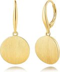 Cossa Dangle Earrings 14K Gold Drop Earrings for Women Disc Dangle Stylish Leverback Earring with Cubic Zirconia Drop Earring A Must-have Fashion Accessory