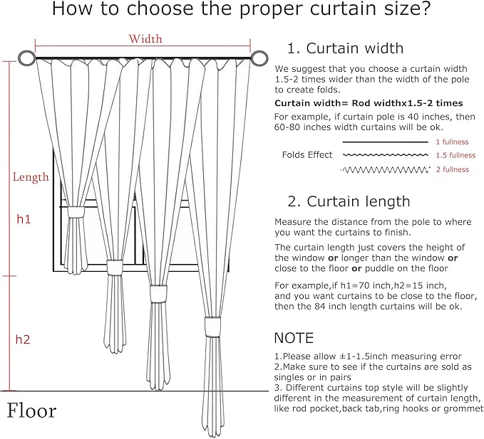 Vision Home Champagne Ivory Velvet Pinch Pleated Blackout Curtains 40"Wx95L | 2 - Image 7
