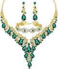 Wedding Bridal Bridesmaid Austrian Crystal Rhinestone Jewelry Sets Statement Choker Necklace Earrings Bracelets Sets for Wedding Party Prom