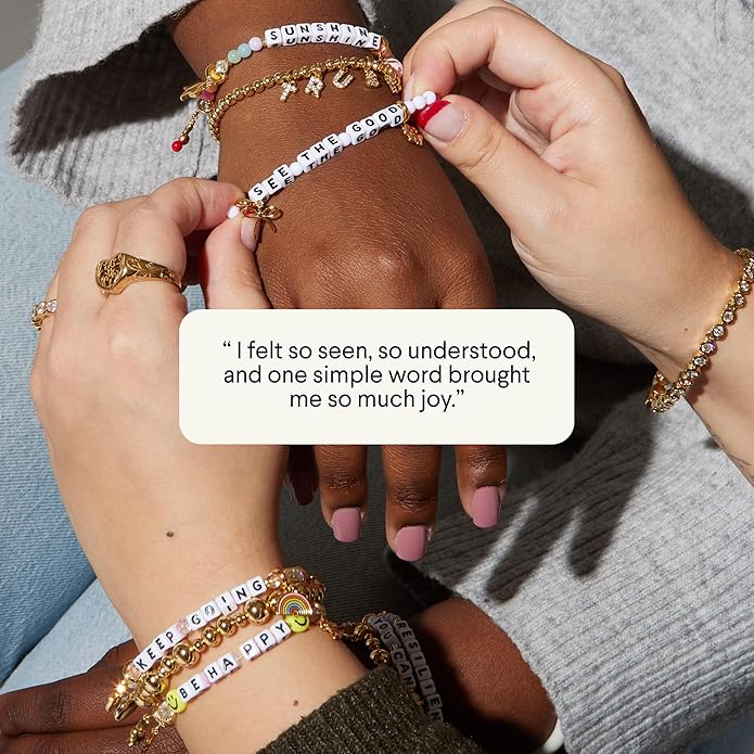 Little Words Project Mother's Day Gifts, The Original Word Bracelet, Made with Colorful Beads and Plated Brass Hardware, Handcrafted Design & Positive Message