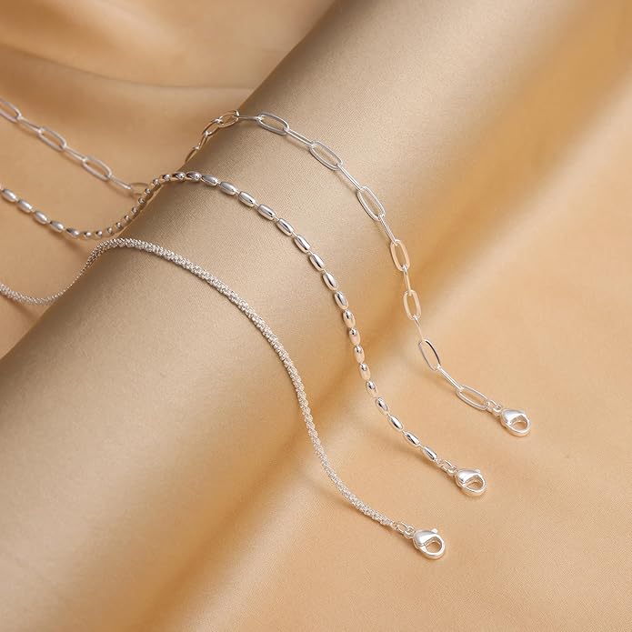 Ankle Bracelets for Women, Glitter Waterproof Adjustable Anklet for Women, 14K Gold Plated/Sterling Silver Layered Anklets, Summer Beach Anklet Jewelry for Women Gift