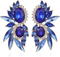 Vintage Rhinestone Statement Earrings Fancy Crystal Cluster Drop Dangle Earrings for Women