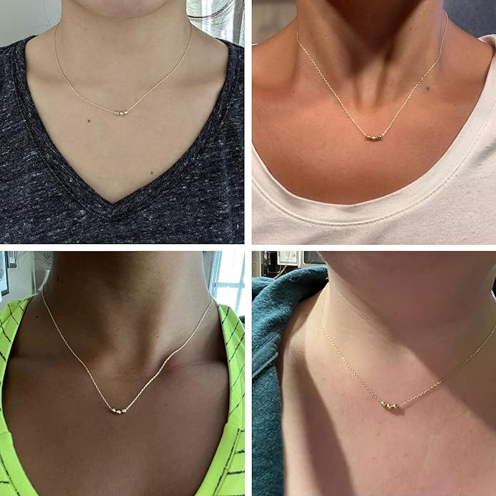 14K Gold Plated Dainty Pendant Butterfly Bead Boot Bee Baseball Flower Compass Airplane Heart Hummingbird Tree Necklace Simple Jewelry Gift for Women