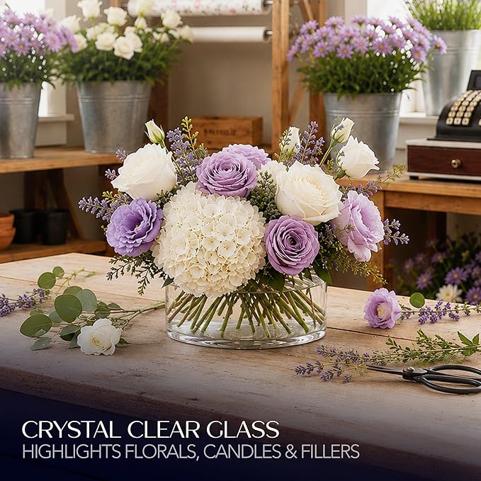 Royal Imports Glass Cylinder Flower Vase 4" Tall, Floating & Votive Candle - Image 3