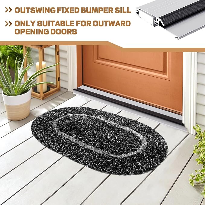 Tandefio 1 Pcs 4-9/16"x1"x36" Exterior Door Threshold Heavy Duty Silver - Image 6