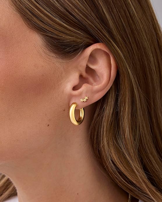 PAVOI 14K Gold Plated 925 Sterling Silver Posts Mini Stud Flat Back Earrings for Women | Helix Cartilage Piercing Jewelry | Dainty Pearl Star Cluster Cubic Zirconia Lotus Climber Screw Backs