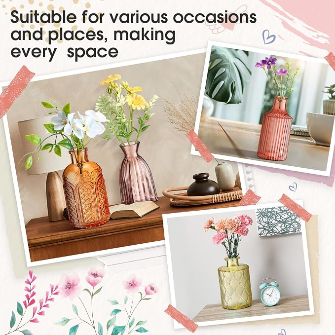 Yaomiao 30 Pcs Glass Bud Vases Centerpieces, Mini Colored Flower Vase - Image 5