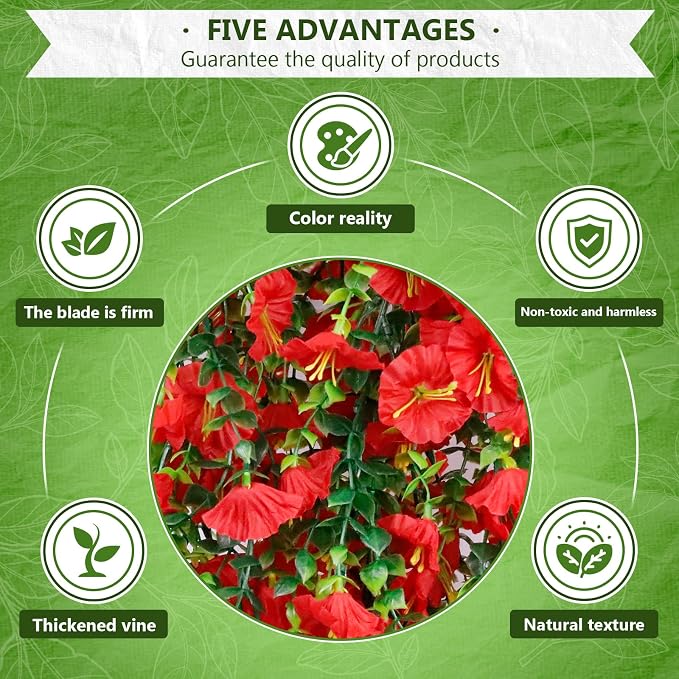 4-Pack Fake Hanging Plants, Faux Hanging Plant Artificial Greenery - Image 6