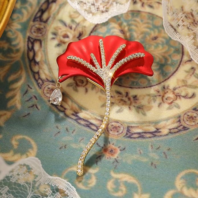 Red Rose Flower Brooches and Pins for Women Costume Jewelry Brooch Pins Broches Jewelry for Women Elegant Lady Pin