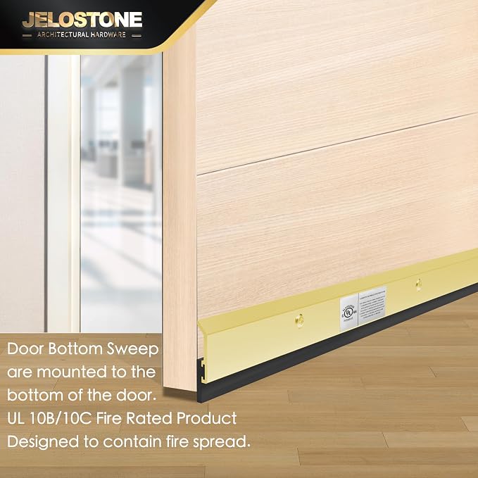 2 Pack - 36'' Commercial Door Bottom Sweep JS-N315, Heavy Duty Aluminum - Image 5