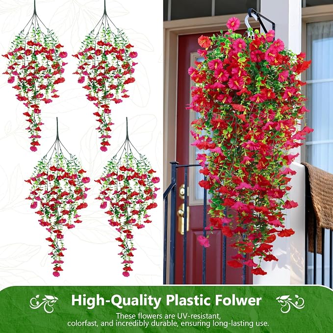 4-Pack Fake Hanging Plants, Faux Hanging Plant Artificial Greenery - Image 9
