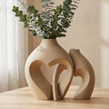 Ceramic Flower Vases Home Decor Heart Shaped Vase Set of 2 | Nordic Heart by Zormon