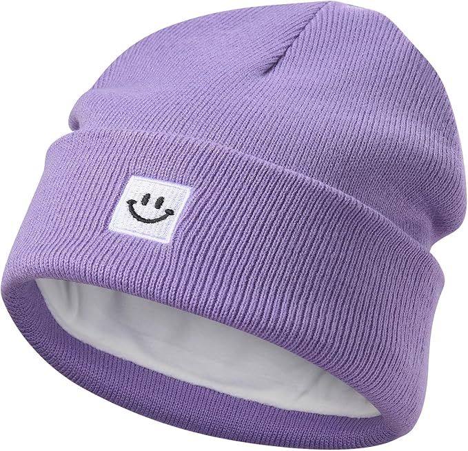 MaxNova 2 Pack Baby Beanie Fleece Lined Knit Toddler Hat for Girls Boys 0-8 Years