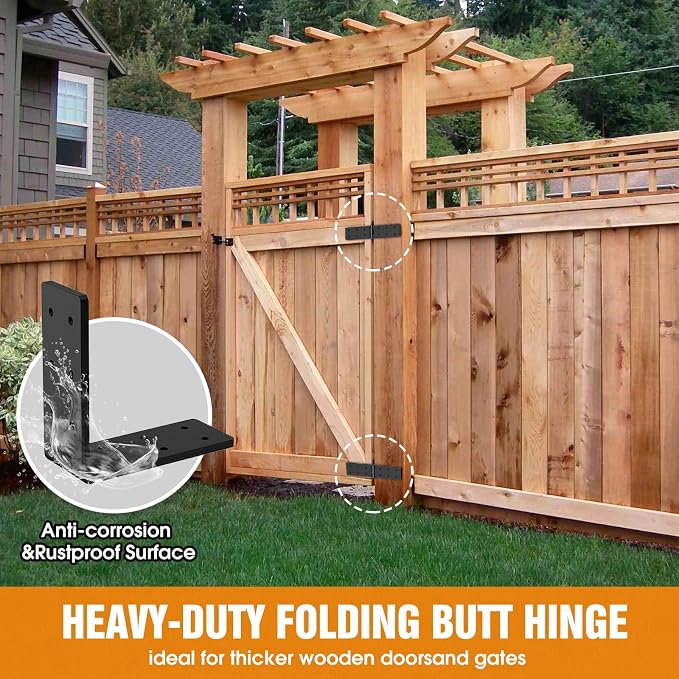 Pisman Heavy Duty Gate Hinges 270° Adjustable, butt folding hinge - Image 2