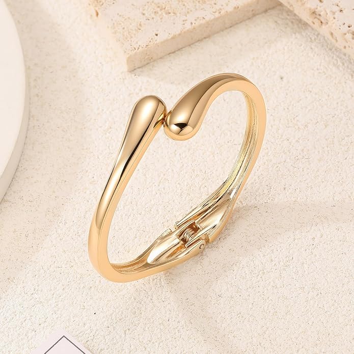 PDWZNBA 18K Gold-Plated Bracelet Set – Floral Clover, Tennis, Chunky Adjustable Twist Cuff, Classic Gold-plated Bangle Stainless Steel, Non Tarnish, Stackable Bracelet Gift for Women