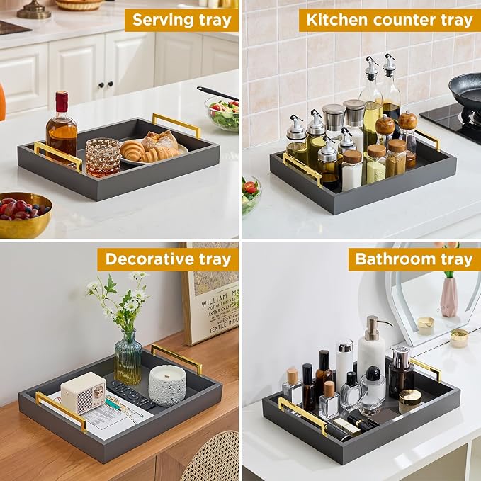40cm x30cm Serving Trays with Handles, Ottoman Trays, Living Room, and Outdoors - Image 5