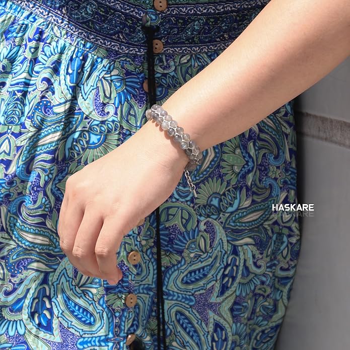 HASKARE Real Crystal Bracelet Women Valentine Day Gift for Her, Real Malachite Handmade Bracelets Gift for Mom from Daughter, Premium Gemstone Protection Gift for Women Healing Anxiety Relief