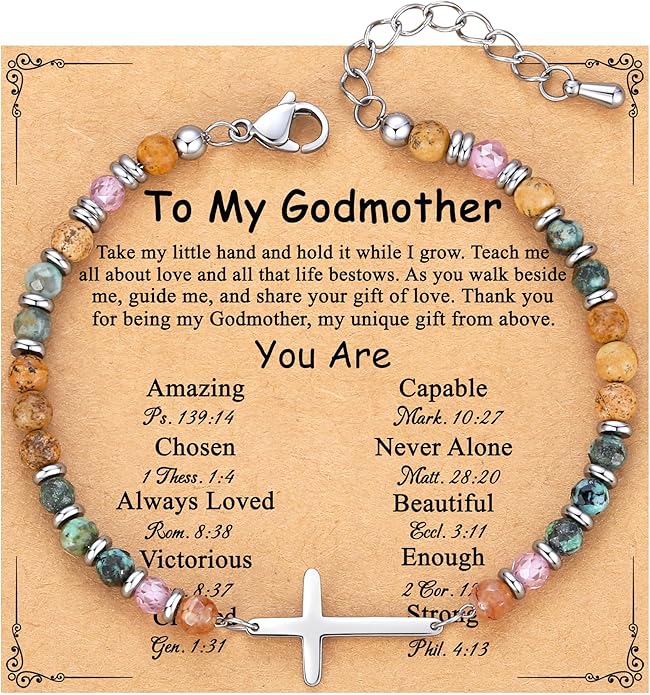 TONY & SANDY Christian Cross Bracelet for Women, Valentine's Day Gifts for Her, Confirmation Baptism Easter Gifts, Unique Gift for Friends Daughter Mom Sister in Christ Birthday Christmas